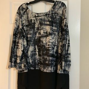 Dress blouse with shear underpinning